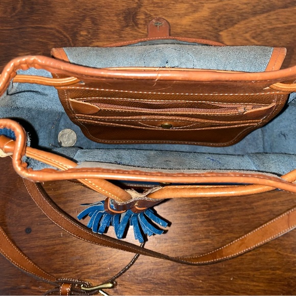 Dooney & Bourke Blue and Brown Leather Backpack - Picture 2 of 5